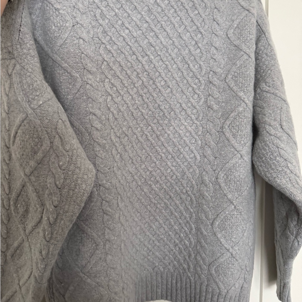 Aritzia Sunday Best Light Gray Preppy Oversized Crewneck Sweater - Size S-L - Picture 12 of 12